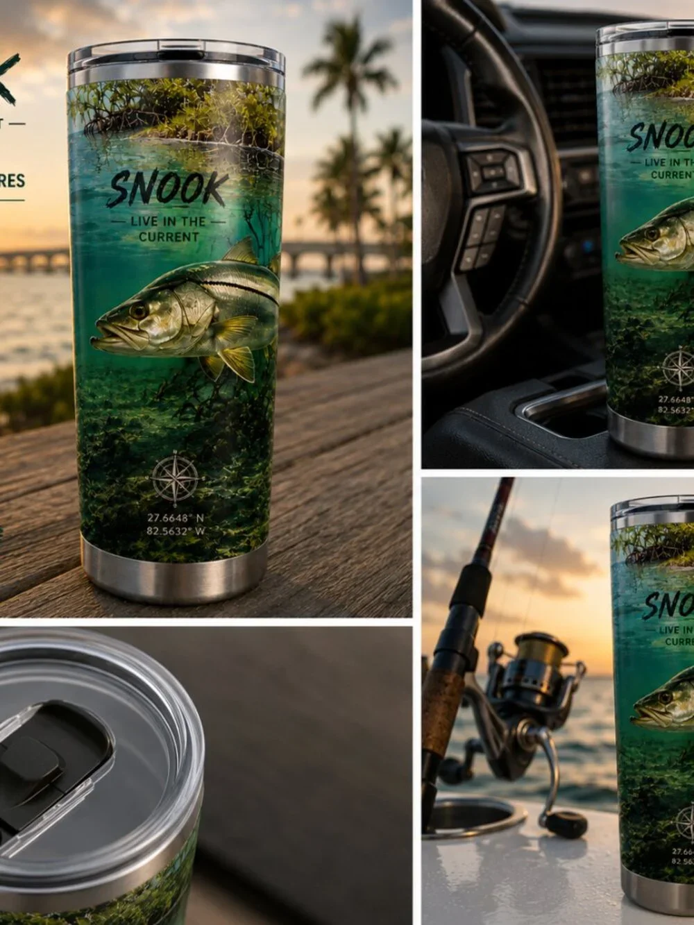 NEW! Snook 20 oz Stainless Steel Tumbler